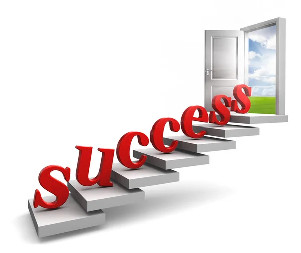 Success red letters up to door — Stock Photo, Image