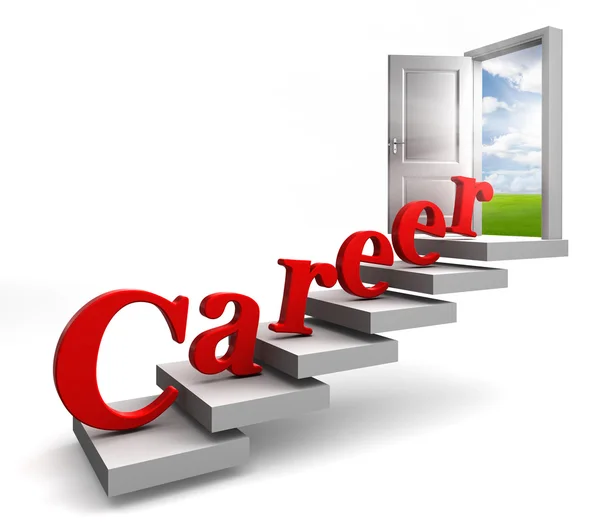 Career word on stair up to open door — Stock Photo, Image