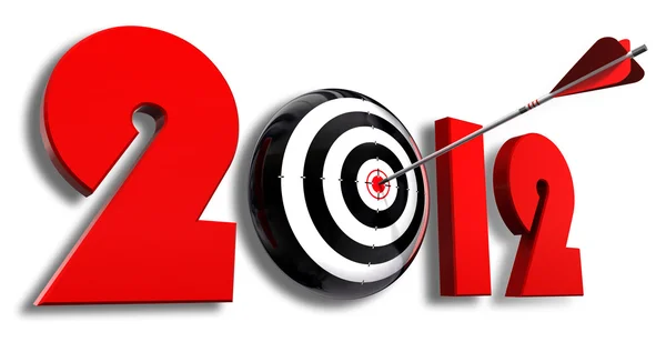 2012 uusi vuosi ja käsitteellinen tavoite — kuvapankkivalokuva