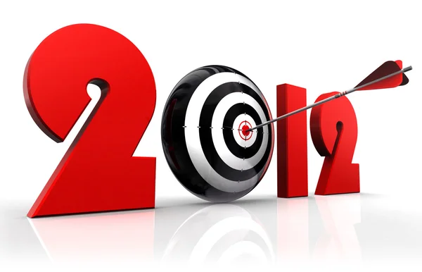 2012 yeni yıl ve kavramsal hedef — Stok fotoğraf
