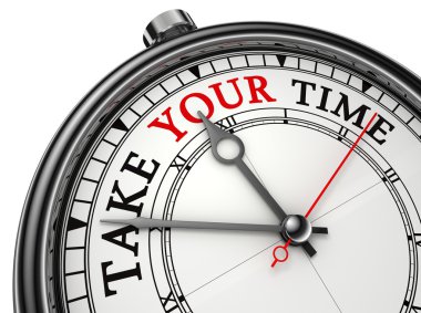 Take your time concept clock clipart