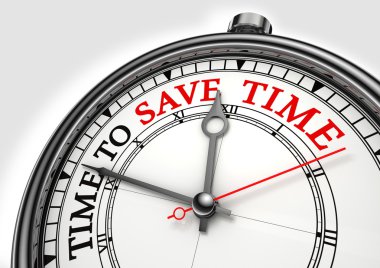 Time to save time concept clock clipart