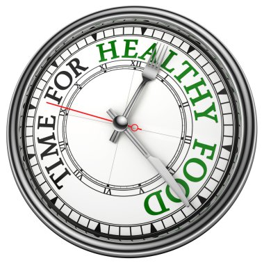 Time for healthy food concept clock clipart