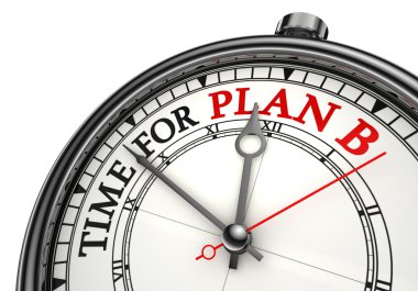 Time for plan b concept clock clipart