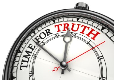 Time for truth concept clock clipart