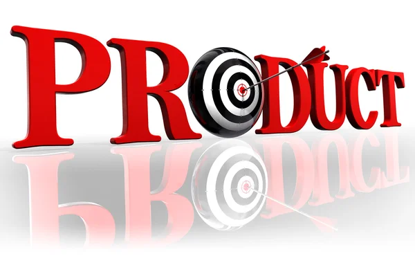 Produkt röd word och mål — Stockfoto