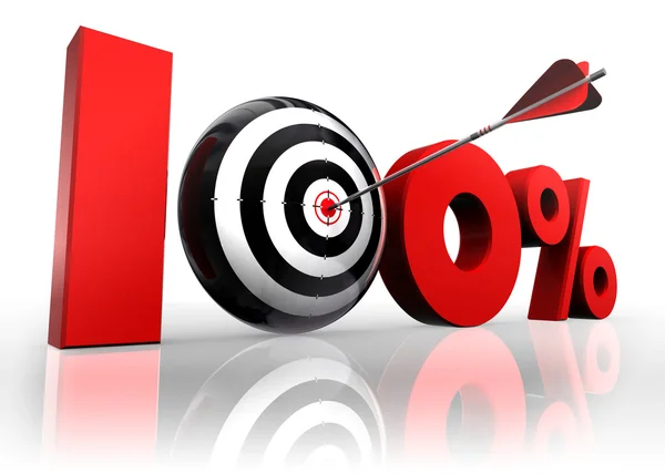 Hundred per cent conceptual target — Stock Photo, Image