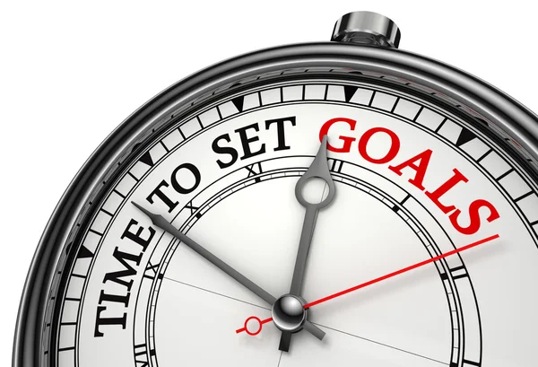 Time to set goals concept clock — Stock Photo, Image