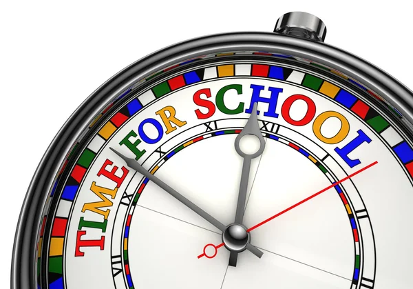 Hora da escola relógio conceito colorido — Fotografia de Stock