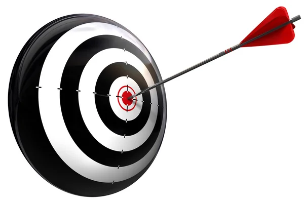 Target and arrow perfect hit — Stock Photo, Image