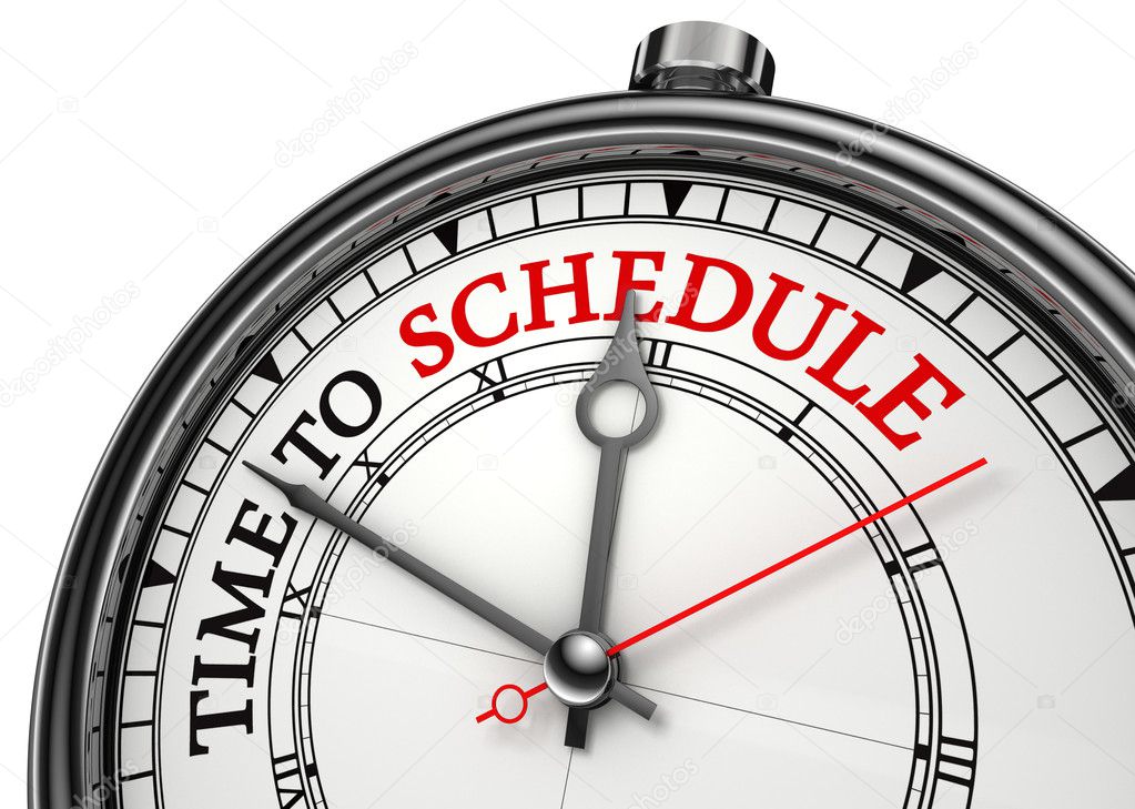Time to schedule concept clock