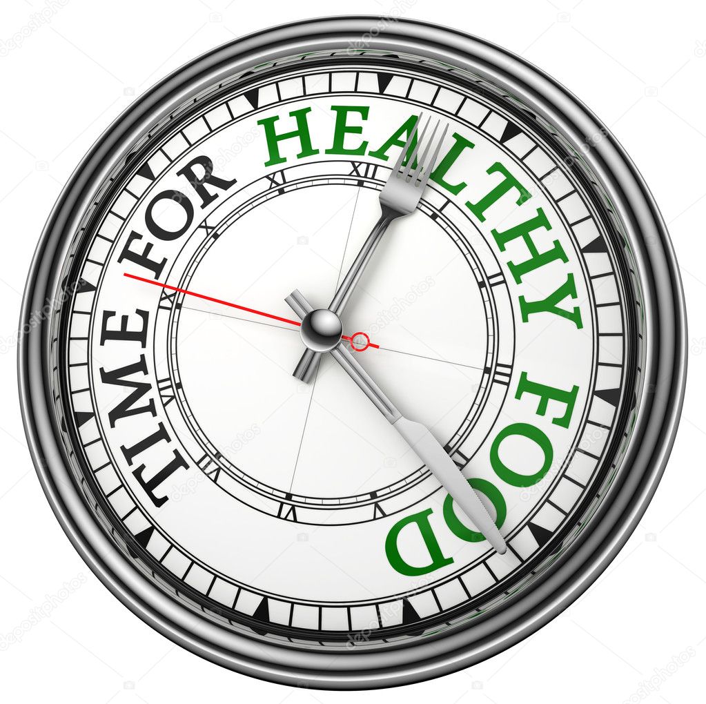 Time for healthy food concept clock