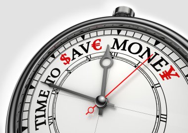 Time to save money concept clock clipart