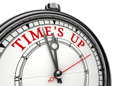 Time is up concept clock clipart