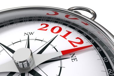 Yeni yıl 2012 kavramı pusula