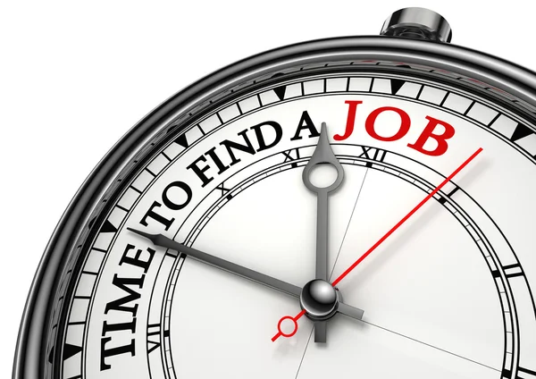 Time to find a job concept clock — Stock Photo, Image