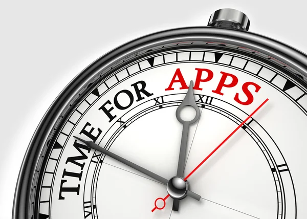 Time for apps concept clock — Stock Photo, Image