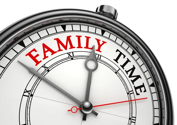 Aile, zaman kavramı saati — Stok fotoğraf