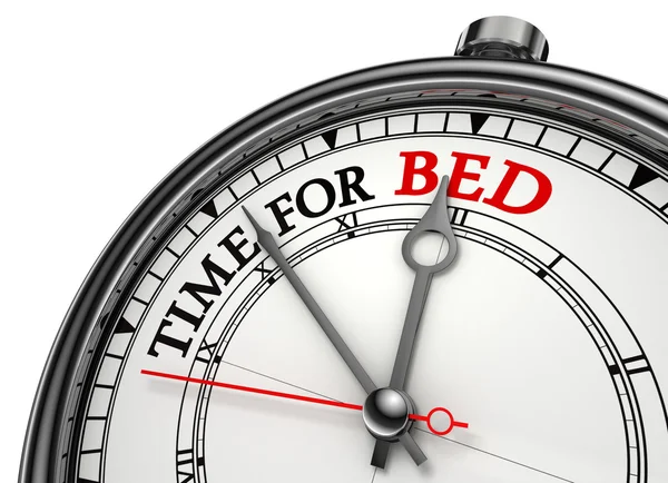 Hora del reloj de concepto de cama —  Fotos de Stock