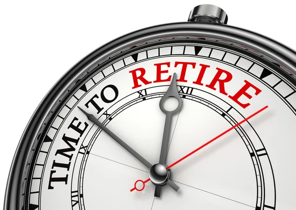 Час виходу на пенсію концепт-годинник — стокове фото