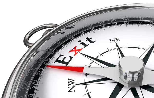Exit the way indicated by compass — Stock Photo, Image