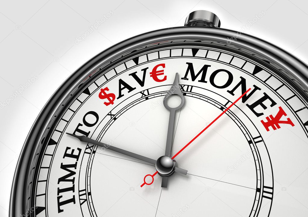 Time to save money concept clock
