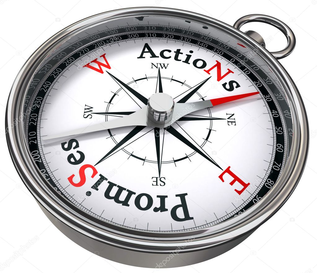 Action vs promises concept compass