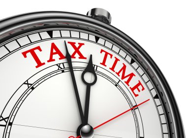 Tax time concept clock closeup