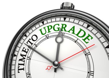 Time to upgrade concept clock clipart