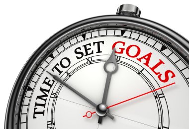 Time to set goals concept clock clipart