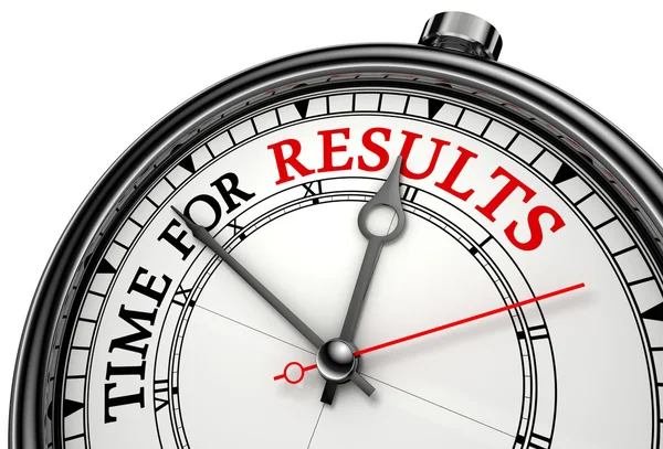 Time for results concept clock — Stock Photo, Image