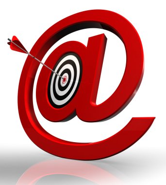 Email red symbol and concept target clipart