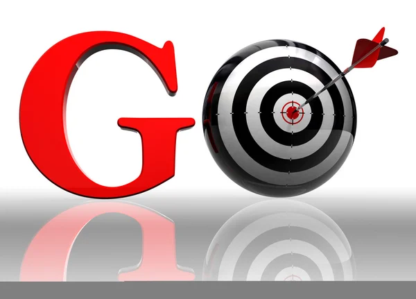 Go conceptual target — Stock Photo, Image
