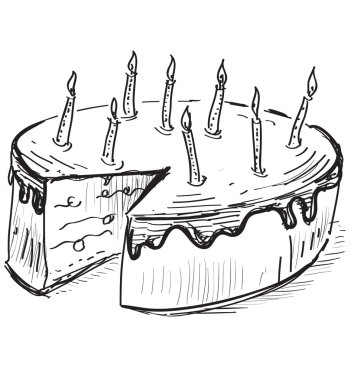 Birthday cake with candles clipart