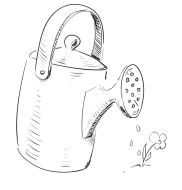 Watering can cartoon icon clipart