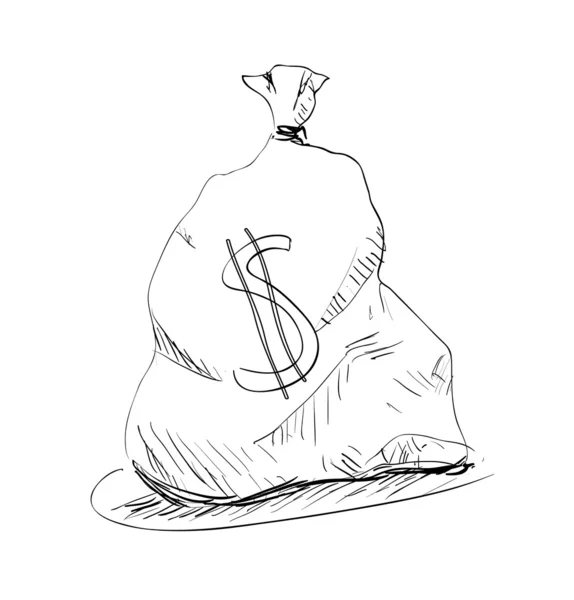 ドルのお金の袋 — ストックベクタ