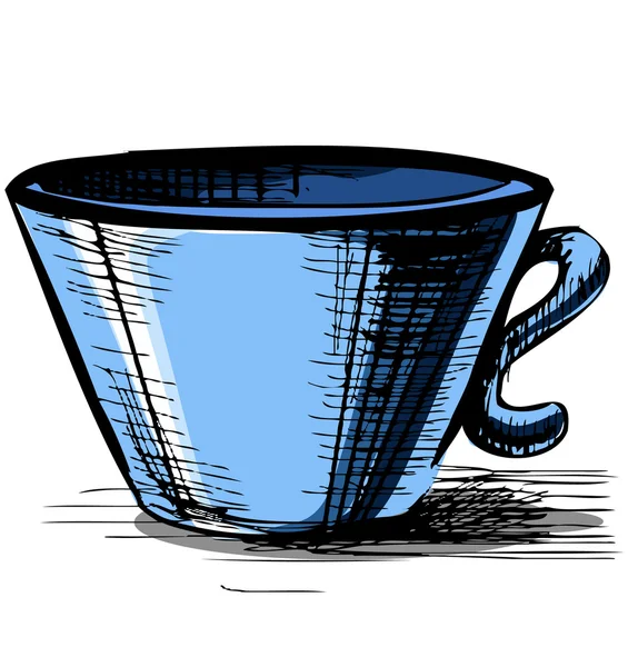 ブルーの色でカップ — ストックベクタ