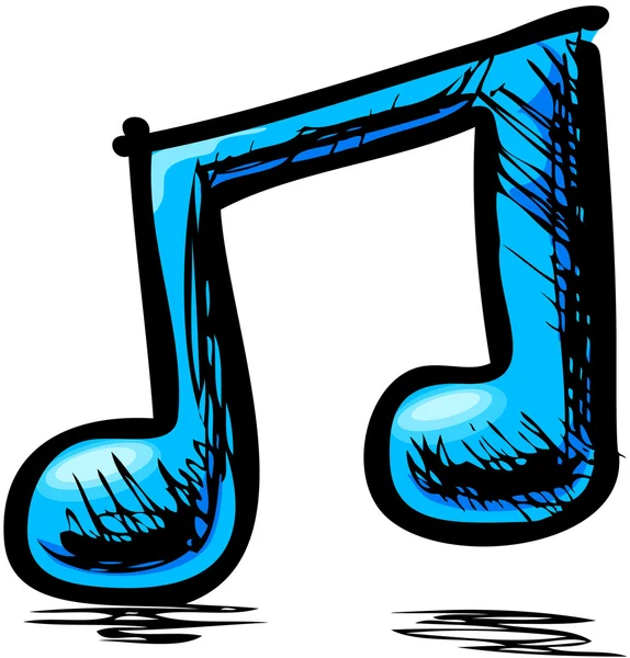 Διπλό μουσική σημείωση σε μπλε χρώμα — Διανυσματικό Αρχείο