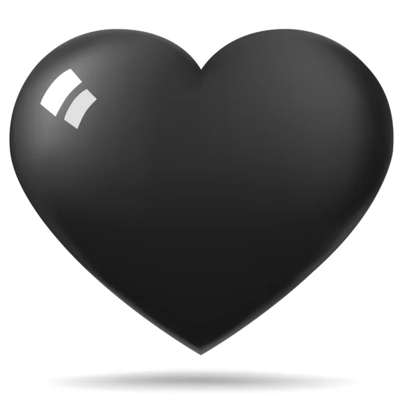Coração negro — Vetor de Stock