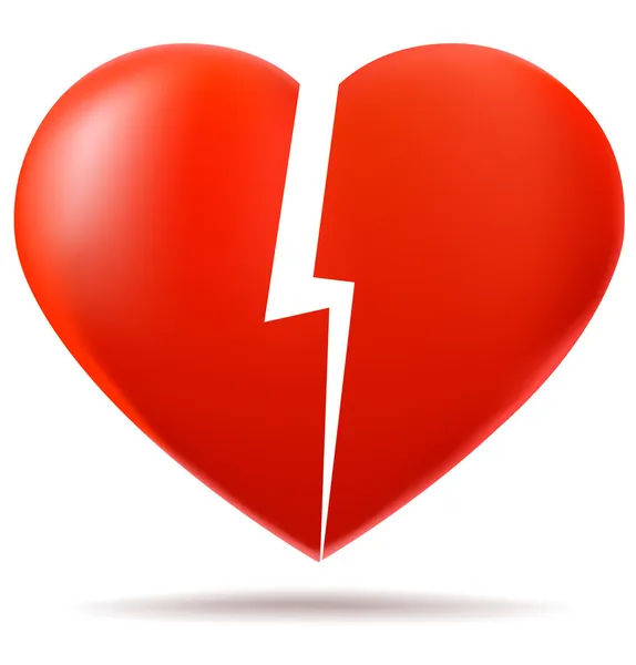 Deux parties du cœur brisé — Image vectorielle