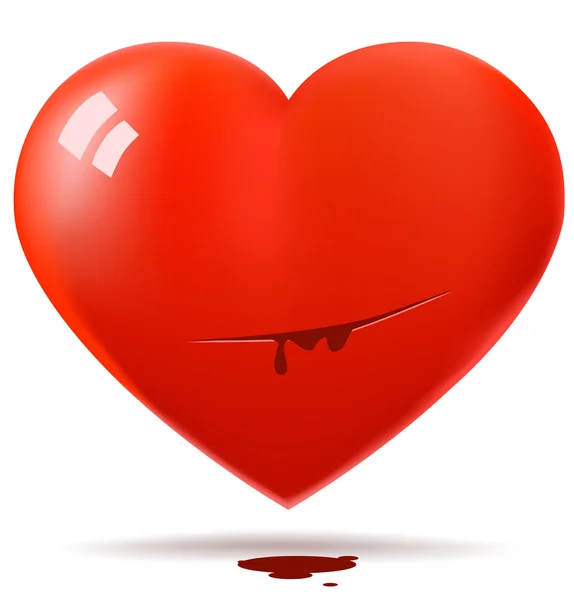 Coeur rouge coupé — Image vectorielle