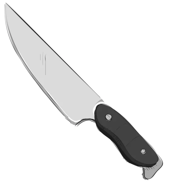 Couteau avec poignée noire — Image vectorielle