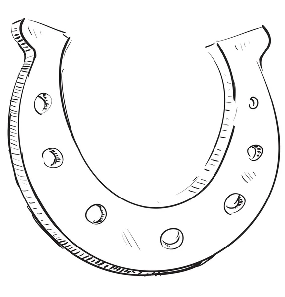 Lucky horseshoe tecknade ikonen — Stock vektor