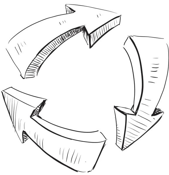 Flèches comme signe de recyclage — Image vectorielle