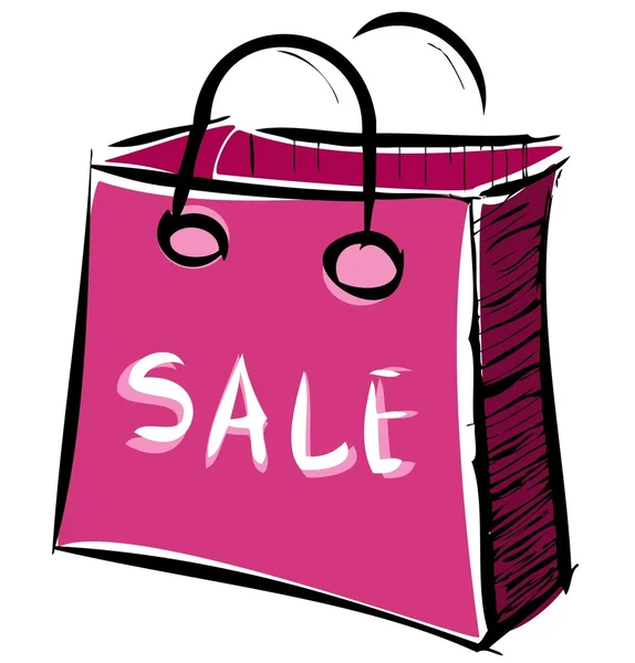 Sale bag in pink color — Stock Vector