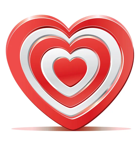 Illustrazione vettoriale obiettivo cuore rosso — Vettoriale Stock