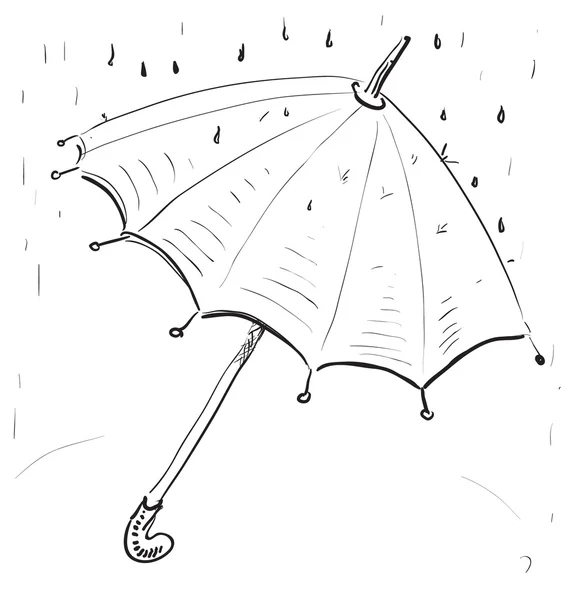 Umbrella under the rain — Stock Vector