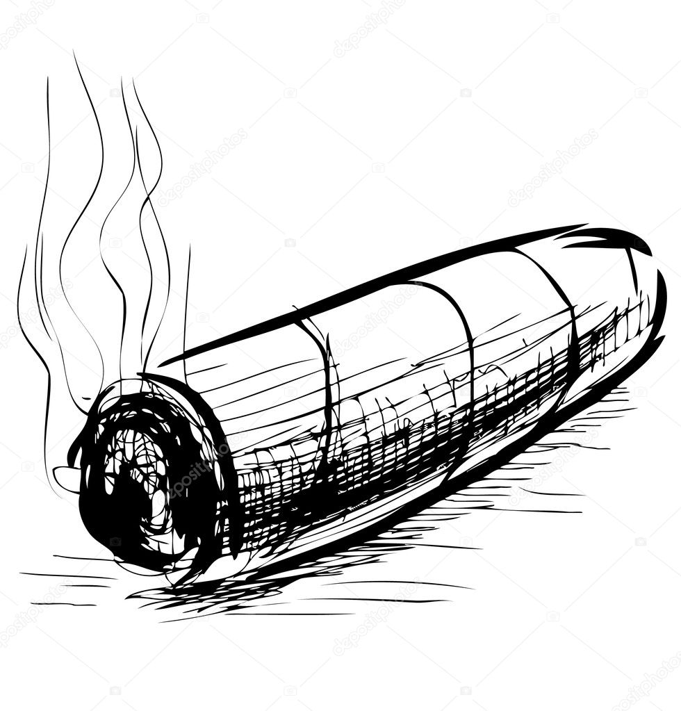 cigar vector black and white