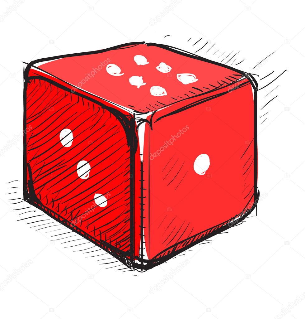 Lucky dice cartoon icon in red color — Stock Vector © Chuhail 8950271