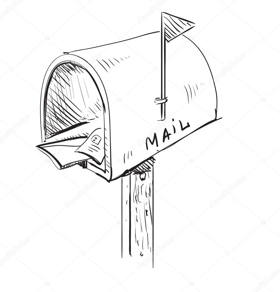 Mailbox Letters Cartoon Illustration Stock Vector by ©ainsel 227025356